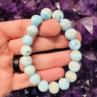 Blue Aragonite Bracelets - 10mm