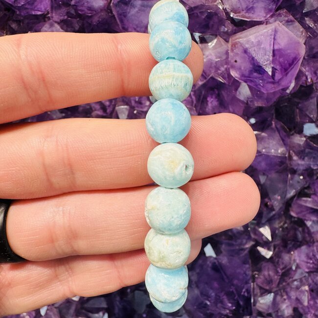 Blue Aragonite Bracelets - 10mm