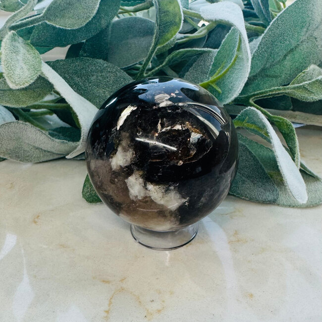 Smoky Smokey Quartz & Mica Sphere Orb - 60-65mm