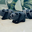 Black Obsidian Panda Bear Figurine - 2" Animal Carving Statue Figurine