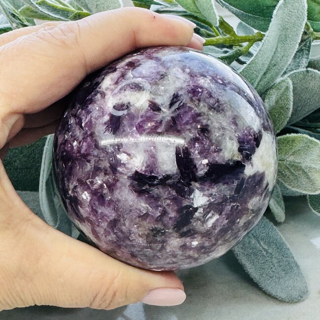 Lepidolite & Mica (Mucovite) Sphere Orb - 70-75mm