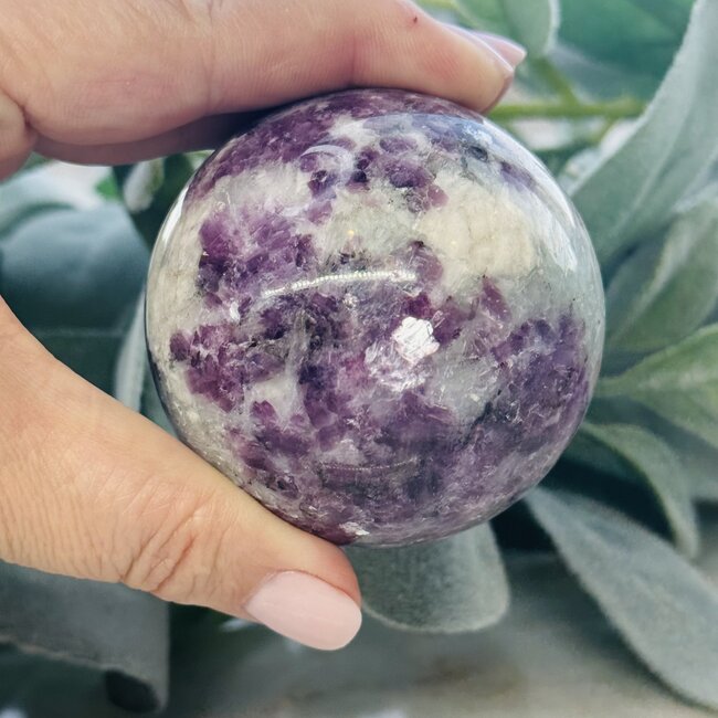 Lepidolite (Purple Mica Muscovite) Sphere Orb - 55-60mm