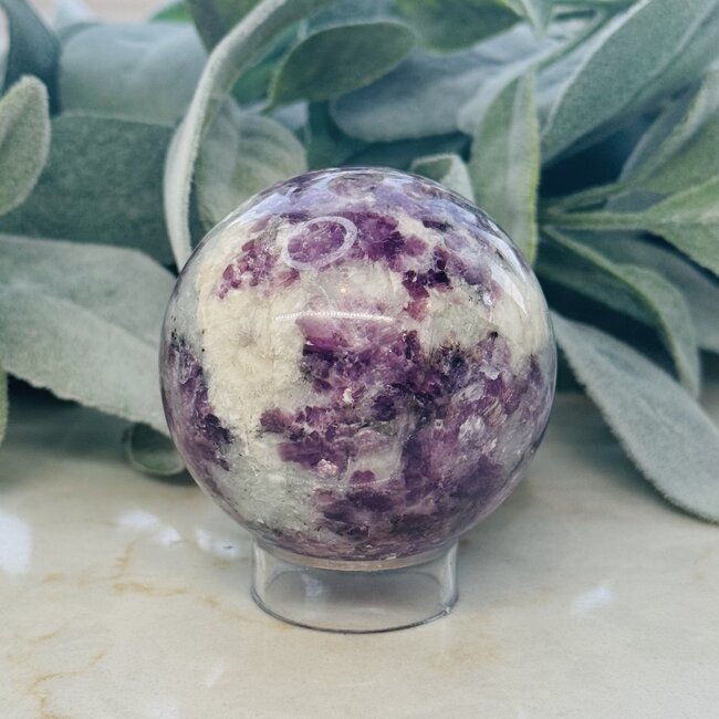 Lepidolite (Purple Mica Muscovite) Sphere Orb - 55-60mm