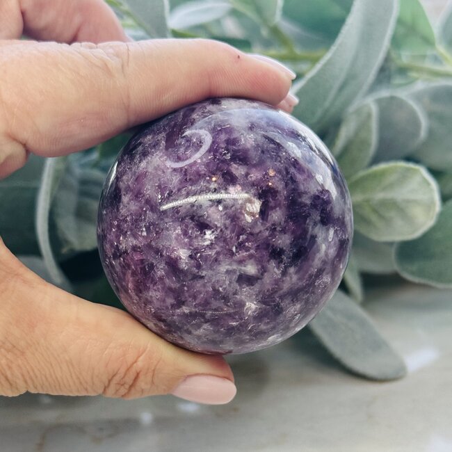 Lepidolite (Purple Mica Muscovite) Sphere Orb - 55-60mm