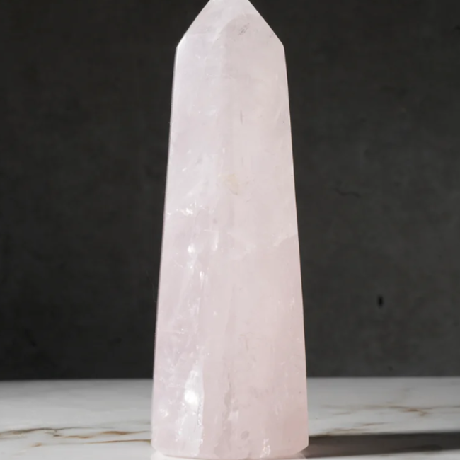 Star Rose Quartz Tower Point Generator - Large (3-4")