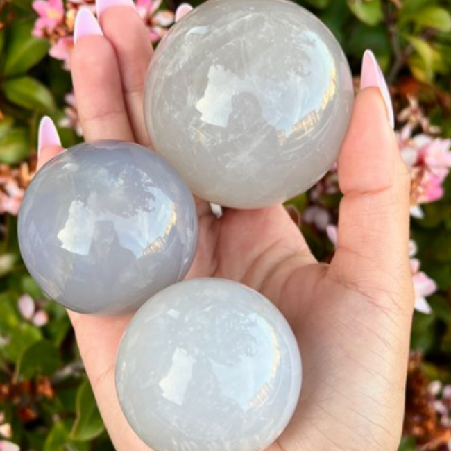 Blue Rose Quartz Sphere Orb - 50mm