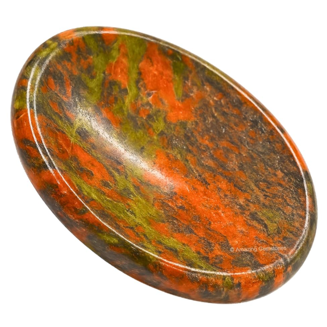 Unakite Jasper Worry (Thumb Fidget Relaxation Pocket) Stones - Large Oval