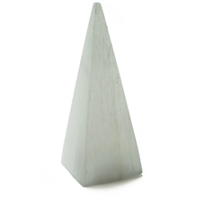 Selenite (Satin Spar Gypsum) Tall Pyramid - 4"