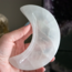 Selenite (Satin Spar Gypsum) Charging Bowl Dish - 6" Crescent Moon Large