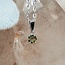 Moldavite Pendants - Round (Small) Circle Faceted Claw Prong Set - Sterling Silver