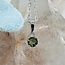 Moldavite Pendants - Round (Medium) Circle Faceted Claw Prong Set - Sterling Silver