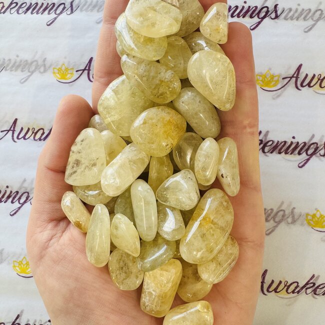 Golden Yellow Amblygonite - Tumbled