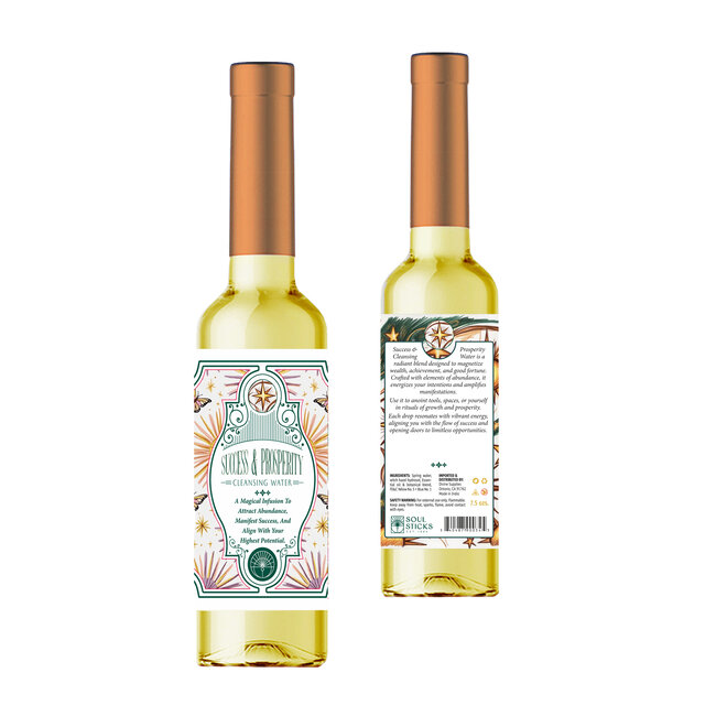 Success & Prosperity Cleansing Water - 7.5oz Intention Ritual - Good Earth Soul Sticks