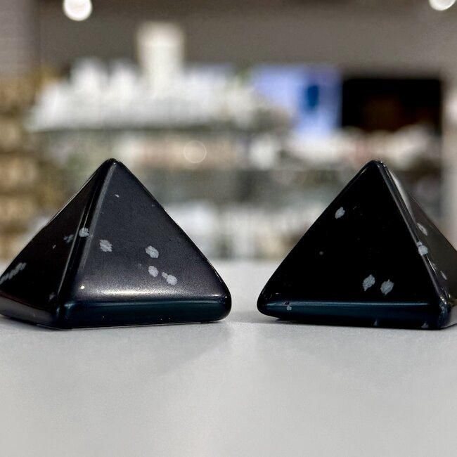 Snowflake Obsidian Pyramid - Small 1"