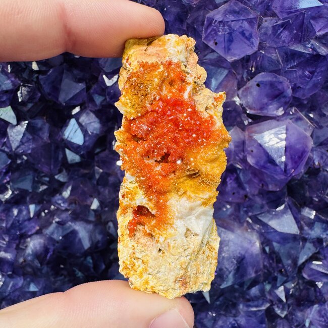 Vanadinite on Barite - Rough Raw Natural