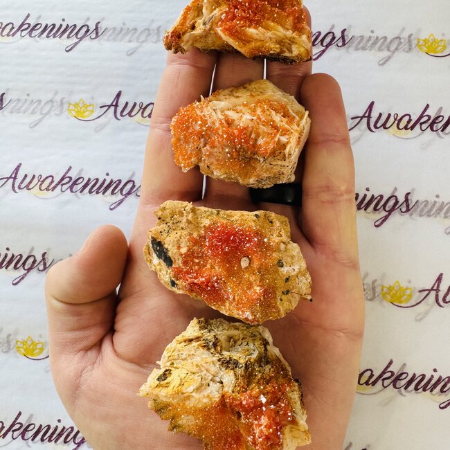 Vanadinite on Barite - Rough Raw Natural