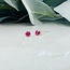 Ruby Earrings - 3mm Faceted Studs - Sterling Silver Gemstone Jewelry