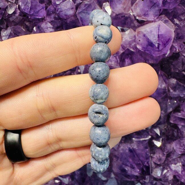Blue Sponge Coral Bracelets - 8mm