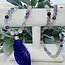 Rainbow Fluorite Japa Malas Purple Tassel - Japamalas Prayer Meditation Mantra Counting Beads Necklace - 8mm