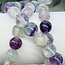 Rainbow Fluorite Japa Malas Purple Tassel - Japamalas Prayer Meditation Mantra Counting Beads Necklace - 8mm