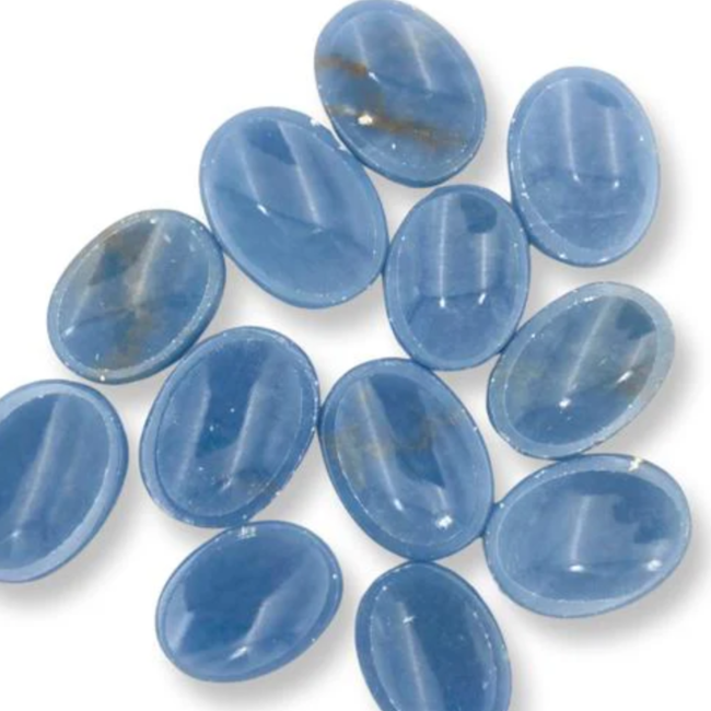 Angelite Worry (Thumb Fidget Relaxation Pocket) Stones - Medium Oval