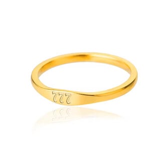 777 Gold Plated Rings - Size 8 Simple Stackable
