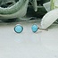 Turquoise Earrings Round Stud - Sterling Silver