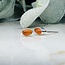 Carnelian Earrings - Oval Studs Bezel Set 4mm - Sterling Silver