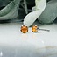 Carnelian Earrings - 4mm Round Stud Claw Prong Set Sterling Silver