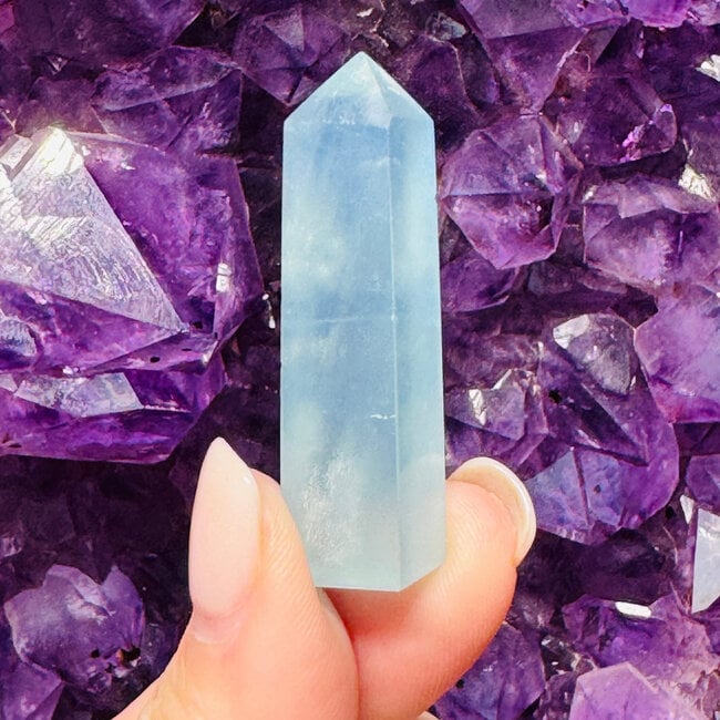 Blue Aquamarine Obelisk Tower Generator Point - Small (1-2.5")