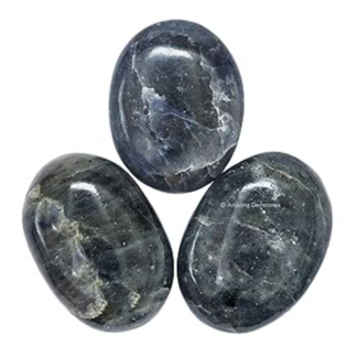 Iolite (Water Sapphire) Palm Pillow Pocket Stone Large