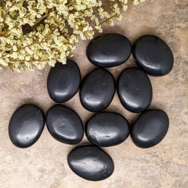Shungite Palm Pillow Pocket Stone