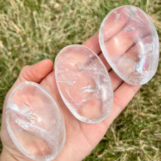 Clear (Crystal) Quartz Palm Pillow Pocket Stone - Large Gallett