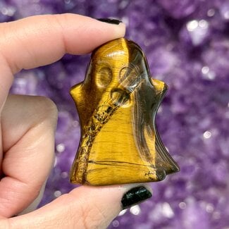 Gold Tigers Eye Ghosts 2" - Figurine Carving Gold Tigers Eye Ghosts 2" - Figurine Carving