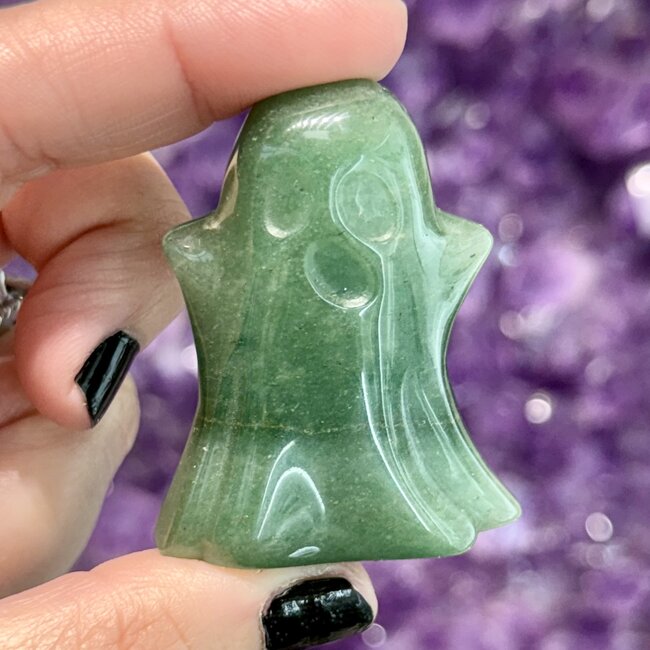 Green Aventurine Ghosts Medium 2" - Figurine Carving