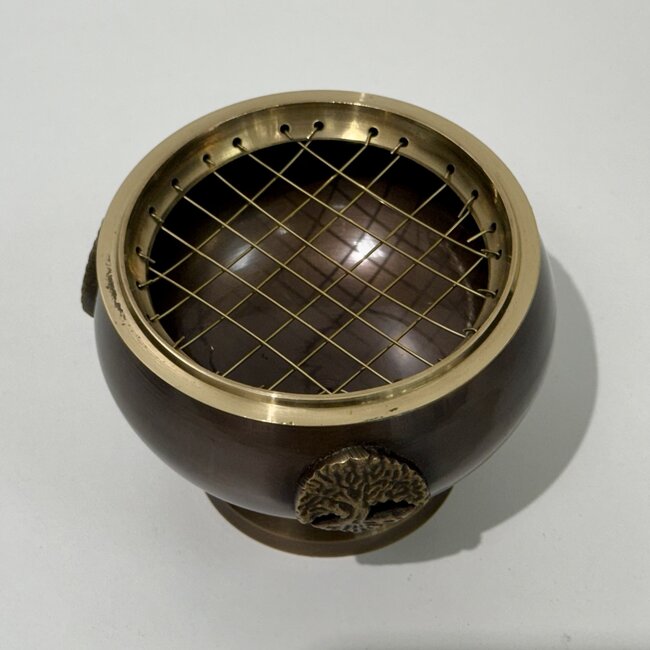 Resin Incense Charcoal Burner - Tree of Life Pedestal Bowl - Cone