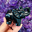 Black Obsidian Elephant - 3.5" Medium Animal Carving Figurine