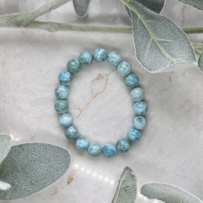 Larimar Bracelets (High Grade) - 10mm Dolphin Stone