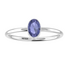 Tanzanite Rings - Size 6 Oval Faceted Bezel Set - Sterling Silver
