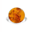 Amber Rings - Size 7 Round Bezel Set - Sterling Silver .925