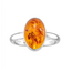 Amber Rings - Size 6 Oval Bezel Set - Sterling Silver .925