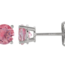 Pink (Watermelon) Tourmaline Earrings - 3mm Faceted Studs - Sterling Silver Watermelon Gemstone Jewelry
