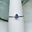 Tanzanite Rings - Size 4 Teardrop Pear Faceted Bezel Set - Sterling Silver