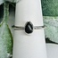 Shungite Rings - Size 6 Teardrop Pear Bezel Set - Sterling Silver