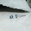 Blue Topaz (Swiss) Earrings - 3mm Round Faceted Studs - Claw Prong Set Sterling Silver