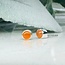 Carnelian Earrings - Round Studs Bezel Set 4mm - Sterling Silver