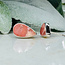 Rhodochrosite Earrings - Teardrop Pear Bezel Set - Sterling Silver