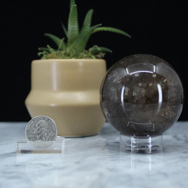 Smoky Smokey Quartz Sphere Orb (Rainbow Inclusions) AAA Grade - 60-65mm (2.36 to 2.56")