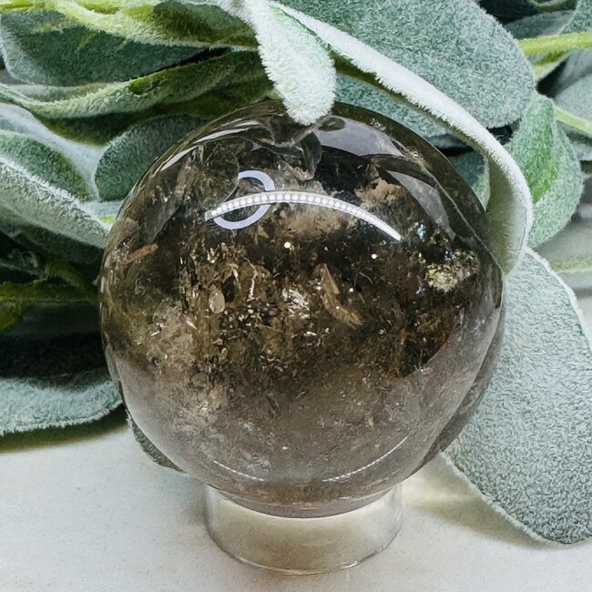 Smoky Smokey Quartz Sphere Orb (Rainbow Inclusions) AAA Grade - 60-65mm (2.36 to 2.56")