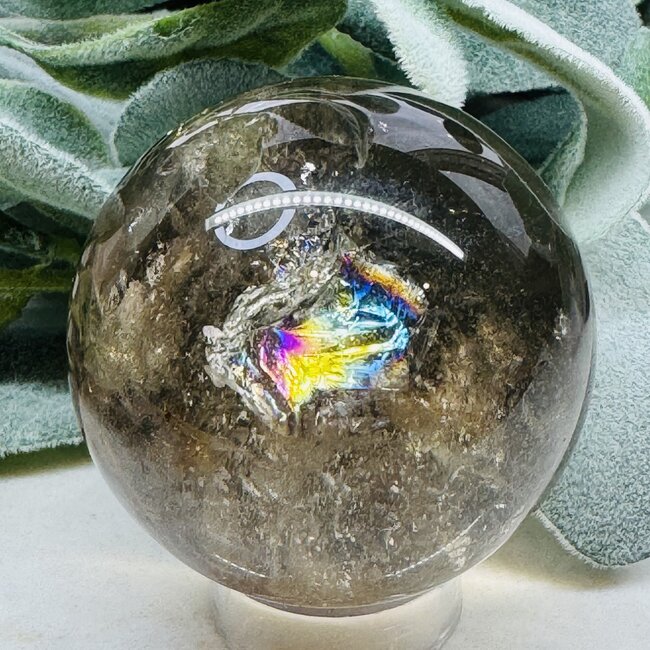 Smoky Smokey Quartz Sphere Orb (Rainbow Inclusions) AAA Grade - 60-65mm (2.36 to 2.56")
